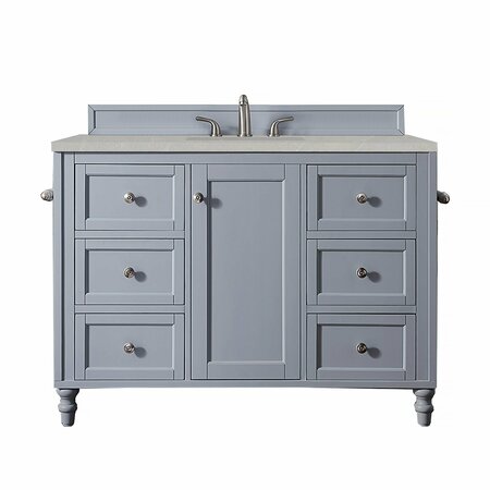 JAMES MARTIN VANITIES Copper Cove Encore 48in Single Vanity, Silver Gray w/ 3 CM Eternal Serena Quartz Top 301-V48-SL-3ESR